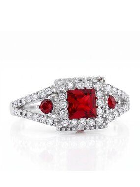 Swarovski Garnet Gemstone ring, 925 Sterling Silver Charmed Aroma